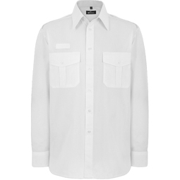Disley White Pilot Mens Shirt Long Sleeve