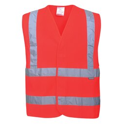 C470 - High Visibility Two Band & Brace Vest Red