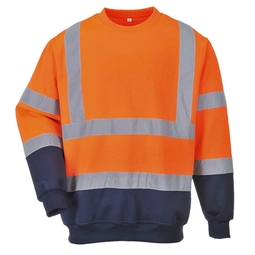 B306 Two-Tone High Visibility Sweatshirt Navy & Orange