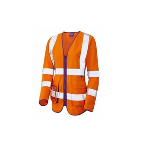 BEAWORTHY Hi-Vis Superior Ladies Sleeved Waistcoat ISO 20471 Cl 2 Orange
