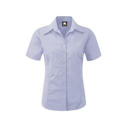 Orn 5550-15 Classic Ladies Short Sleeve Blouse Sky Blue