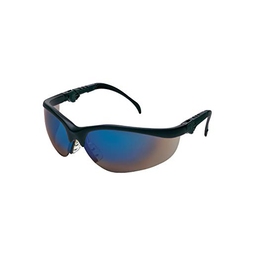 MCR Klondike Plus Safety Glasses Black Frame Blue Lens
