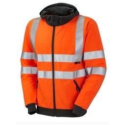 Leo Saunton Full Zip Hooded Sweatshirt Orange