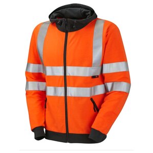 Leo Saunton Full Zip Hooded Sweatshirt Orange
