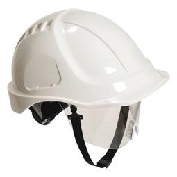 Portwest PW54 Endurance Helmet + Retractable Visor White