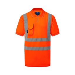 Bodyguard High Visibility Short Sleeve Polo Orange