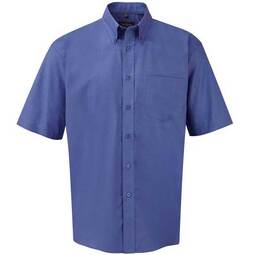 Russell Aztec Blue Short Sleeve Easycare Oxford Shirt
