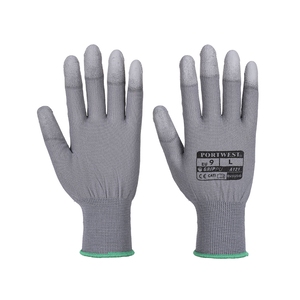 Portwest A121 PU Fingertip Coated Nylon Gloves White