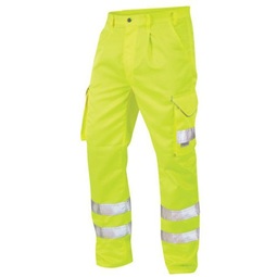 PENNYMOOR Hi-Vis Poly/Cotton Ladies Cargo Trousers (Short Leg) ISO 20471 Cl 2 Yellow