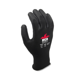 MCR GP1002PU PU Palm Coated Knit Wrist Glove Black