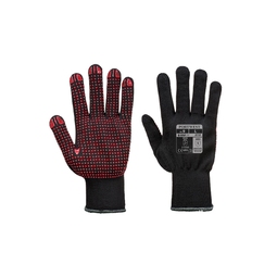 A110BKR Polka Dot Gloves  Black/Red