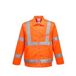 High Visibility Rail Track Polycotton Jacket Orange
