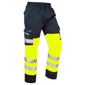 Leo CT01 Bideford Yellow/Navy Cargo Trousers Reg Leg