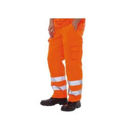 KeepSAFE Hi-Vis Orange Rail Cargo Trousers Reg Leg