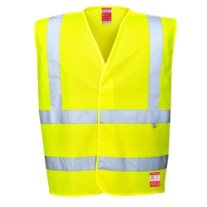 Portwest FR71 Bizflame Resistant Anti-Static High Visibility Waistcoat Yellow