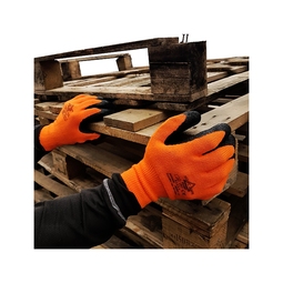 Black Latex Thermal Glove Orange Pack 12