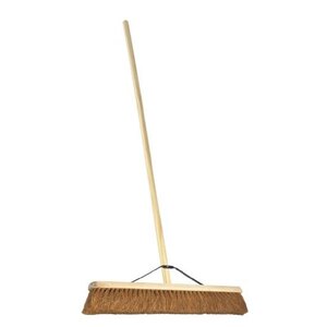 24" Natural Coco Broom Complete 48" Handle