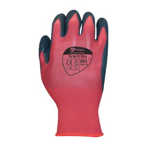 Polyco 889 Grip It Dry Black Latex Red Gloves [60]