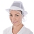 LHC 18001 White Trilby Hat with Snood