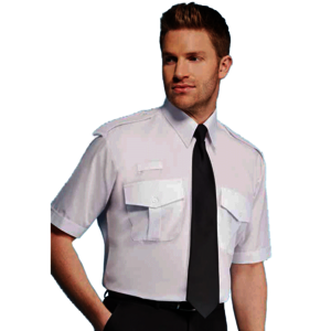 Disley White Short Sleeve Mens Pilot Shirt