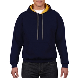 Gildan 185C00 Contrast Hooded Sweatshirt - Navy