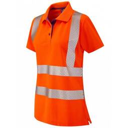 Pippacott Ladies Hi-vis Orange Coolviz Polo Shirt Short Sleeve