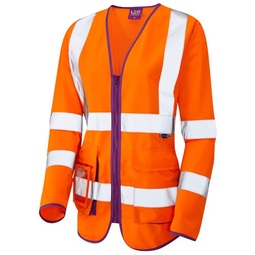 BEAWORTHY Hi-Vis Superior Ladies Sleeved Waistcoat ISO 20471 Cl 2 Orange