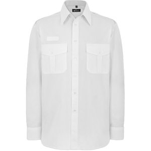 Disley White Pilot Mens Shirt Long Sleeve