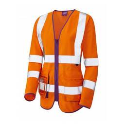 Beaworthy Ladies Hi-vis Orange Long Sleeve Waistcoat 5XL-6XL