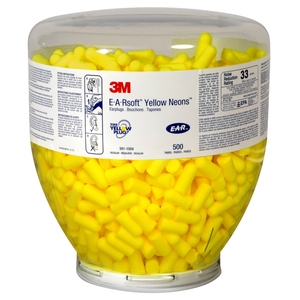3M E-A-R Earsoft Neon Earplugs Refill Bottle Yellow