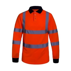 Future PS010 Hi-viz Orange Long Sleeve Polo Shirt