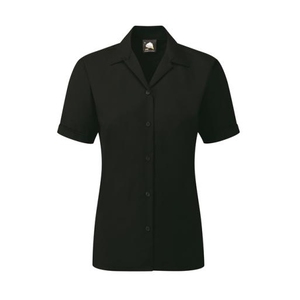 Orn 5650 Black Premium Short Sleeve Oxford Blouse