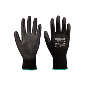 Portwest A120 PU Coated Lightweight Gloves BPBP Black (Pair)