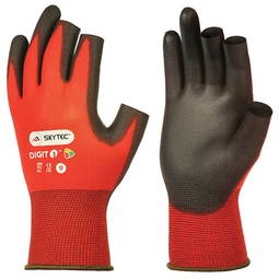 Skytec Digit1 PU Coated 3 Digit Red Gloves SKY71