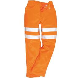 High Visibility Rail Track Polycotton Cargo Trousers Reg Leg Orange