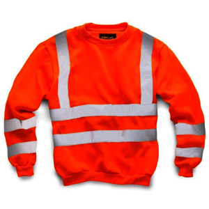 Hi-Vis Orange Round Neck Polyester Sweatshirt