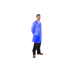 Supertouch Non-woven Coat W/ Velcro Blue (Case 50)