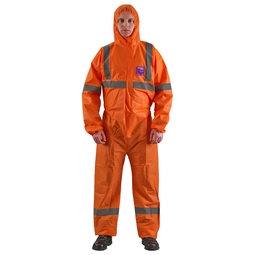Ansell AlphaTec 1500 Model 113 Hooded Hi-vis Coverall. Size 5XL