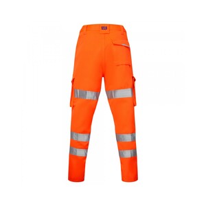 PENNYMOOR Hi-Vis Poly/Cotton Ladies Cargo Trousers (Long Leg) ISO 20471 Cl 2 Orange